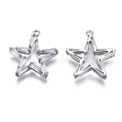 Pendentifs en zircone cubique incrustée de laiton&nbsp;ZIRC-S069-027P