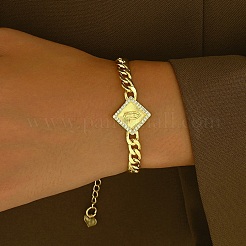 Jungfrau heiraten Thema Messing Mikro Pflaster klar Zirkonia Link Armbänder&nbsp;SO7559-2