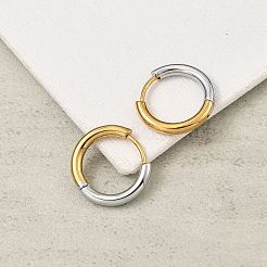 201 orecchini a cerchio bicolore in acciaio inossidabile&nbsp;EJEW-Q002-01G-03