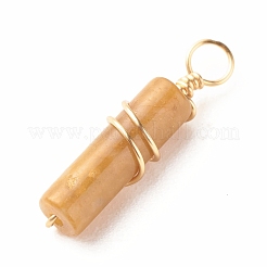 Pendentifs de jade topaze naturelle&nbsp;PALLOY-JF01453-02