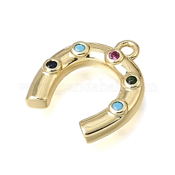 Charms in zirconi colorati con micro pavé di ottone&nbsp;KK-K427-18G-01
