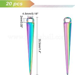 20 Stück Regenbogenfarben-Legierungsanhänger&nbsp;FIND-NB0002-28