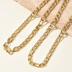 Collares de cadena fígaro de acero inoxidable 304 de 6 mm&nbsp;NJEW-G203-02G
