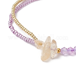 Braccialetti di perline intrecciate in vetro bicono sfaccettato con perline di vetro rotonde&nbsp;BJEW-MZ00164-06