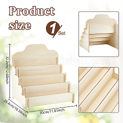 Rialzi espositivi in legno a 4 slot&nbsp;ODIS-WH0030-178A-01