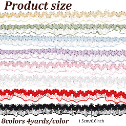 32 Yards 8 Farben Nylon Krone elastisches Spitzenband&nbsp;OCOR-GO0001-25
