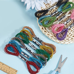12 matassina 12 colori Filo da ricamo in poliestere metallizzato a 12 strati&nbsp;OCOR-CY0004-57