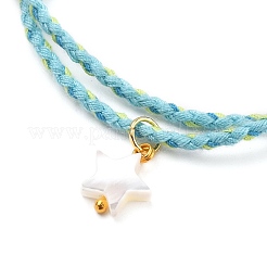 Bracelets ajustables en perles de coton tressées&nbsp;BJEW-JB05602