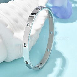 Hohlherz 304 Edelstahl Armreifen für Frauen&nbsp;BJEW-Z092-11P