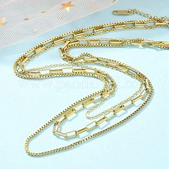 304 Edelstahl 3-lagige Halsketten für Damen&nbsp;NJEW-C084-03G