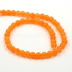 Gefärbt natürliche weiße Jade runde Perle Stränge&nbsp;X-G-J268-8mm-05