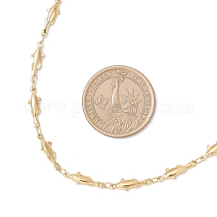 Collares de cadena de eslabones de pez de latón para mujer&nbsp;NJEW-JN05521