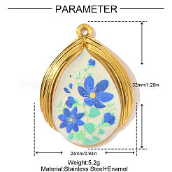 Pendentifs imprimés en acier inoxydable 304&nbsp;STAS-OY003-47G