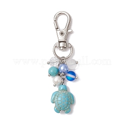 Pendentifs décoratifs en turquoise synthétique en forme de tortue de mer&nbsp;HJEW-JM03009-03