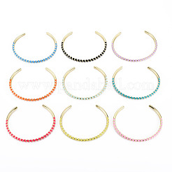 Bracciale rigido in ottone smaltato intrecciato&nbsp;BJEW-T020-02-NF