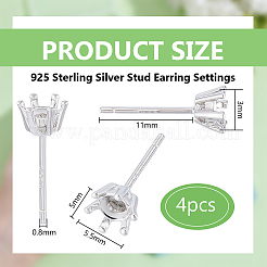 2 Paar 925 Ohrsteckerfassungen aus Sterlingsilber&nbsp;STER-BC0002-89B