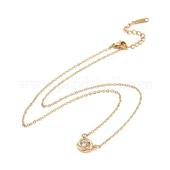 Halskette mit Anhänger aus klarem Zirkonia-Knoten&nbsp;NJEW-A004-26G