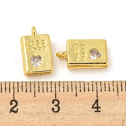 Ciondoli in vero ottone placcato oro 18k placcato in cremagliera con micro pavé di zirconi cubici&nbsp;X-KK-R153-03G