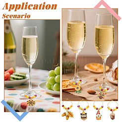 18 Stück Thanksgiving Day Glas Weinglas-Anhänger&nbsp;HJEW-SW00214-01