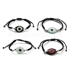 Braccialetti acrilici con maglie anti-malocchio&nbsp;BJEW-U027-01P