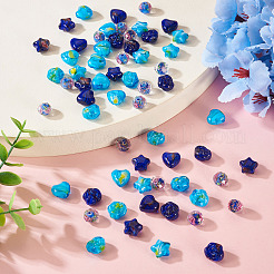 80 brin de perles de verre millefiori de 8 styles&nbsp;GLAA-TA0003-43B