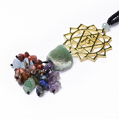 Pierres brutes mélangées naturelles et pierres mélangées décorations pendentif gland&nbsp;HJEW-P014-01G