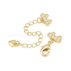 Messing-Mikropflaster mit klaren Zirkonia-Enden und Ketten&nbsp;KK-H093-03G