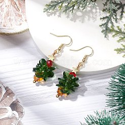 Weihnachtsbaum-Ohrringe aus Glas&nbsp;EJEW-JE06128