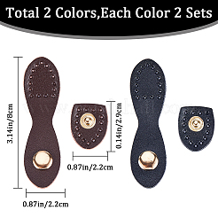 4 ensemble de 2 couleurs de boucle à pression en similicuir PU à coudre sur sac&nbsp;FIND-GF0005-45