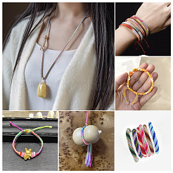6 rouleau de cordon de nouage chinois en nylon teinté en segments de 6 couleurs&nbsp;NWIR-TA0001-04