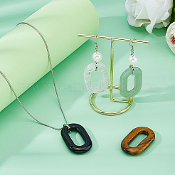 4 Stück 4 Stile natürlicher grüner Aventurin & Tigerauge & Quarzkristall & Obsidian Verbindungsringe&nbsp;G-HS0001-20