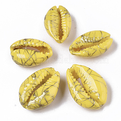 Perle di conchiglia di ciprea naturale verniciate a spruzzo&nbsp;X-SSHEL-R047-03-A10