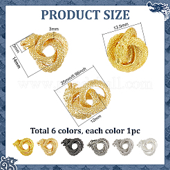 6pcs 6 Farben Messingperlen&nbsp;KK-PH0014-62