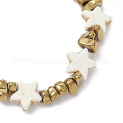 Synthetischen türkisfarbenen Perlen Armbänder dehnen&nbsp;BJEW-JB11708