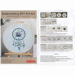 Diy gewebtes netz/netz mit federmuster stickset&nbsp;DIY-O021-19B
