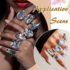 1 Beutel Strass-Fingerringe für Damen&nbsp;RJEW-ME0001-04