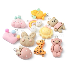 10pcs 10 styles de pendentifs en résine opaque&nbsp;RESI-FS0001-31