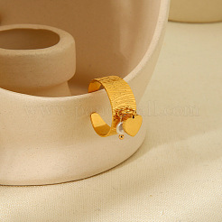Oval & Herz 304 Edelstahl mit Kunststoffperle verstellbare offene Manschettenringe&nbsp;FS-WG08637-01