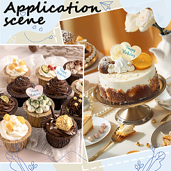 21 stücke 3 farben spiegel wirkung acryl geburtstag cupcake einsatz karte dekoration&nbsp;AJEW-SP0001-67C