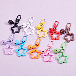 10 unidad de colgante decorativo de resina con forma de estrella calada en 10 colores&nbsp;HJEW-BBC0001-41