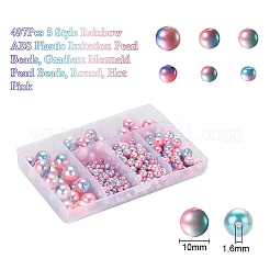 497 pz 5 stile arcobaleno abs imitazione perle di plastica perle&nbsp;OACR-YW0001-07A