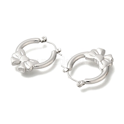 Pendientes de aro con lazo de acero inoxidable 304 para mujer&nbsp;EJEW-S227-64P