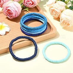 6 Stück 6 Farben handgefertigte Stretch-Armbänder aus Polymerton&nbsp;BJEW-SW00139