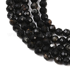 Natürliche schwarze Turmalin Perlen Stränge&nbsp;G-D320-A04-3mm-02