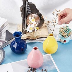 3 vase à col fin en céramique de 3 styles&nbsp;AJEW-NB0003-85