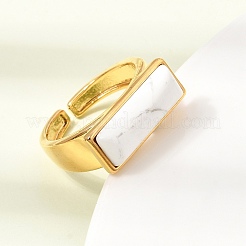 Manchette ouverte en laiton et howlite naturelle pour femmes&nbsp;GG-CBA0B5A-04G-04