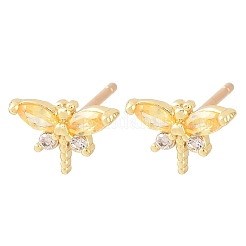 Orecchini da donna in ottone con micro pavé di zirconi cubici&nbsp;KK-A305-08G-07