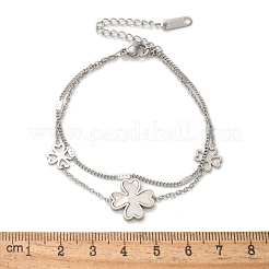 Mehrsträngige Armbänder mit Muschelperlenanhänger aus 304 Edelstahl&nbsp;BJEW-U028-01P