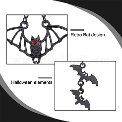 2 Paar Ohrringe in 2 Stilen mit Fledermaus-Motiv und Strass&nbsp;EJEW-AN0002-47