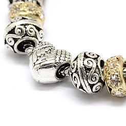 Legierung Strass Perle europäischen Armbänder&nbsp;BJEW-L602-05